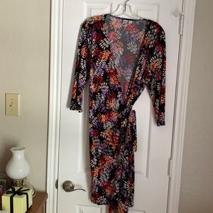 5 for $35 Sale: Wrap Dress, XL, rainbow “fireworks” print